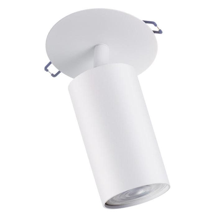 Maclean inbouw / buisarmatuur, spot, rond, aluminium, GU10, 55x130mm, wit, MCE364 W 3st+ LED lamp GU10 7W Maclean Energy MCE437 WW warm wit 3000K, 220-240V~, 50/60Hz 3st