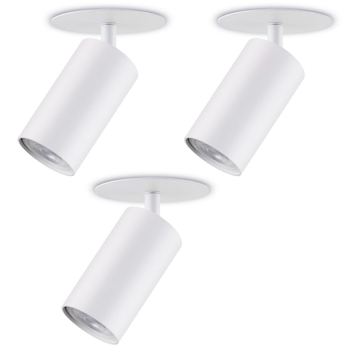 Maclean inbouw / buisarmatuur, spot, rond, aluminium, GU10, 55x130mm, wit, MCE364 W 3st+ LED lamp GU10 7W Maclean Energy MCE437 WW warm wit 3000K, 220-240V~, 50/60Hz 3st