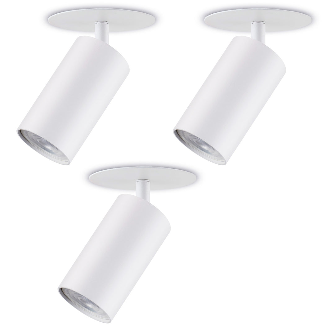 Maclean inbouwarmatuur/buis, spot, rond, aluminium, GU10, 55x130mm, wit, MCE364 W 3st+ LED lamp GU10 7W Maclean Energy MCE437 NW neutraal wit 4000K, 220-240V~, 50/60Hz 3st