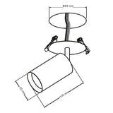 Maclean inbouwarmatuur/buis, spot, rond, aluminium, GU10, 55x130mm, kleur zwart, MCE364 B 3st+ LED lamp GU10 7W Maclean Energy MCE437 NW neutraal wit 4000K, 220-240V~, 50/60Hz, 3st