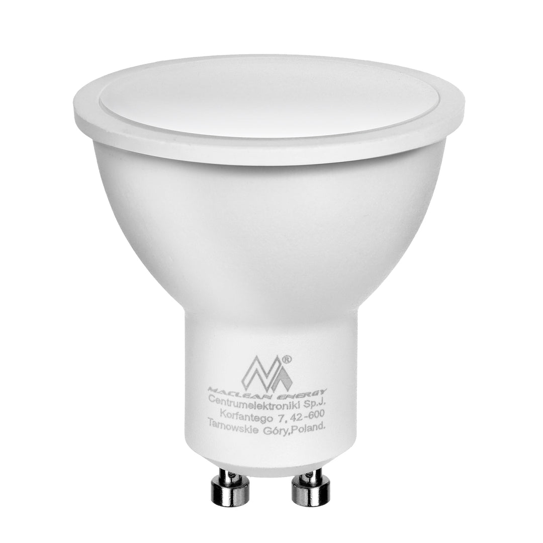 Wandlamp/wandlamp Maclean, spot, rond, GU10, met 55x90mm schakelaar, wit, MCE369 W+LED lamp GU10 7W Maclean Energy MCE437 WW warm wit 3000K, 220-240V~, 50/60Hz, 490lm