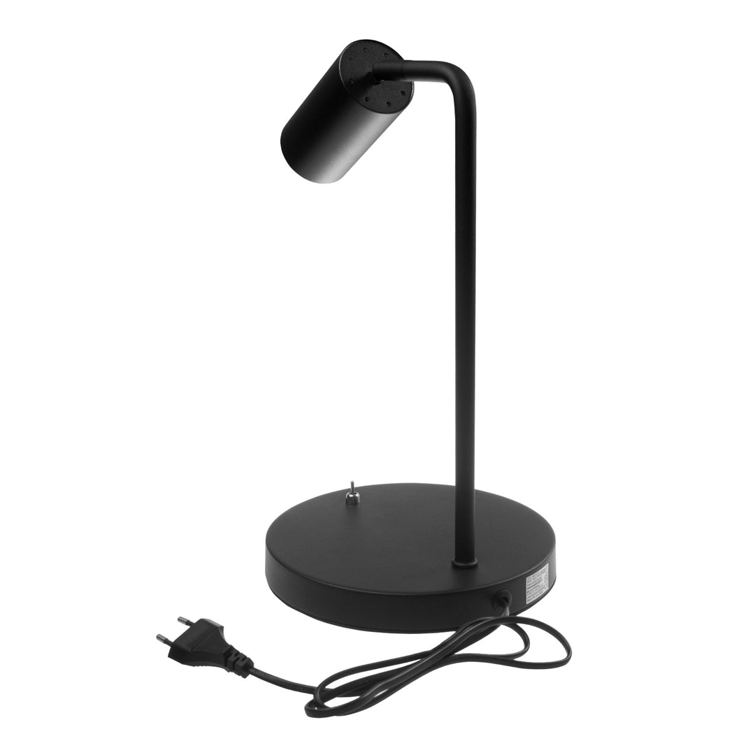 Maclean GU10 bureaulamp, spot, rond, GU10, met 55x90mm schakelaar, zwart, MCE370 B + LED lamp GU10 7W Maclean Energy MCE437 WW warm wit 3000K, 220-240V~, 50/60Hz, 490lm