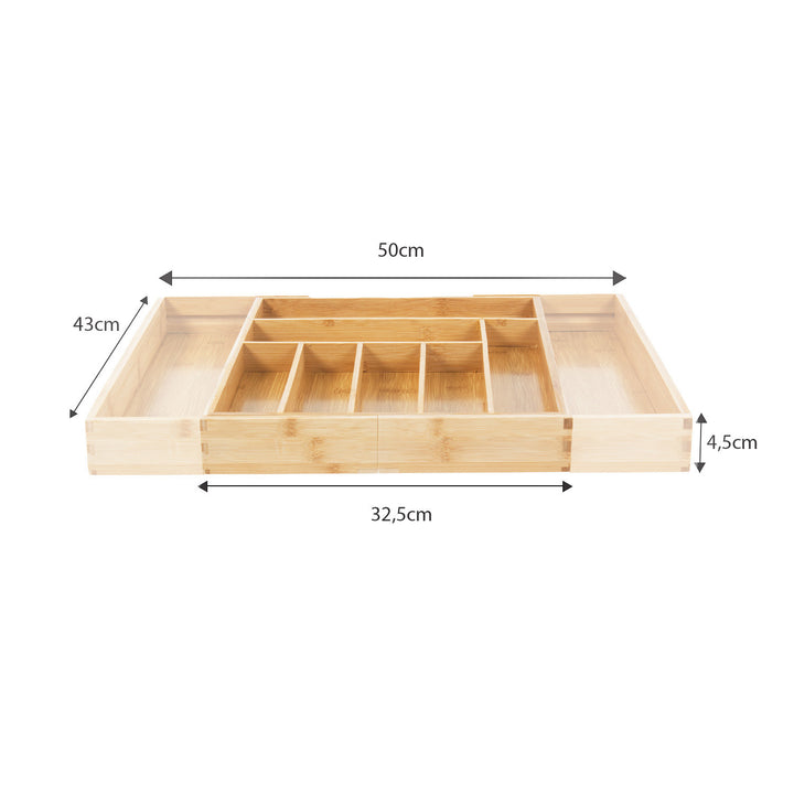 GreenBlue uitschuifbare bamboe bestekhouder, 325-500x430x45mm, GB379, 2 stuks