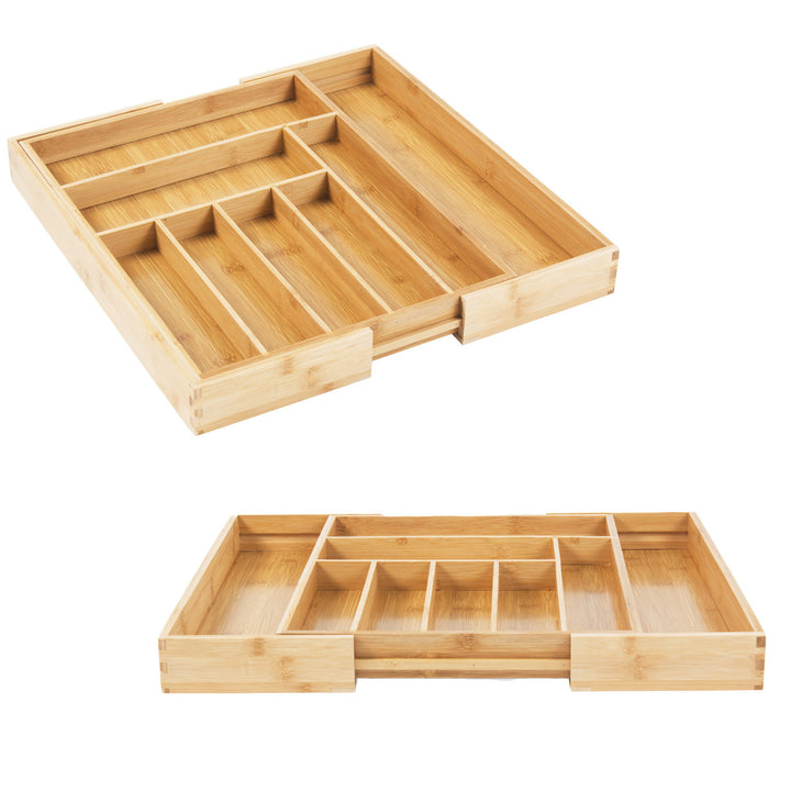 GreenBlue uitschuifbare bamboe bestekhouder, 325-500x430x45mm, GB379, 2 stuks