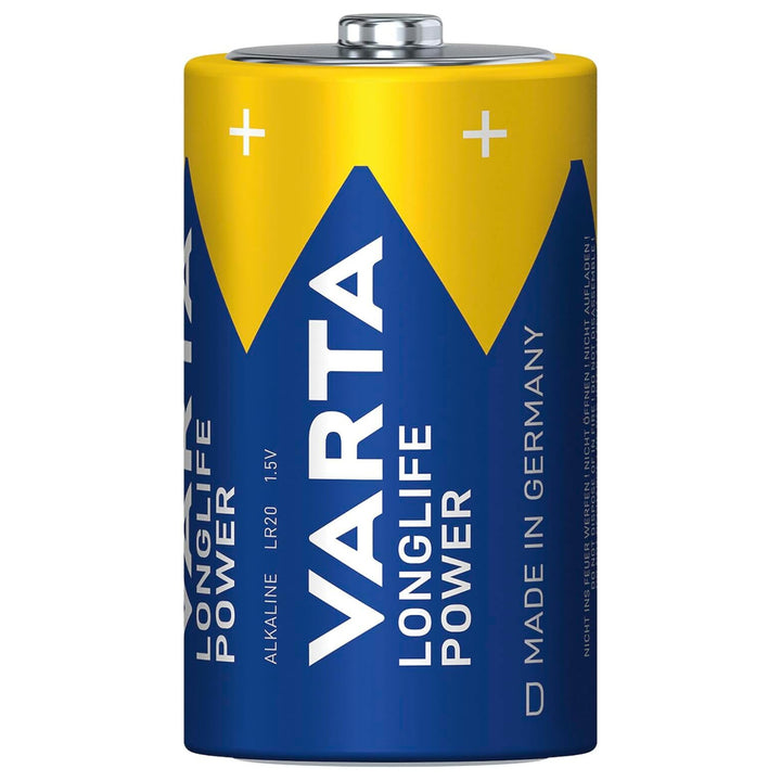 VARTA Longlife Power, 2 alkalinebatterijen, maat D / R20, 1,5V