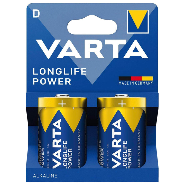 VARTA Longlife Power, 2 alkalinebatterijen, maat D / R20, 1,5V