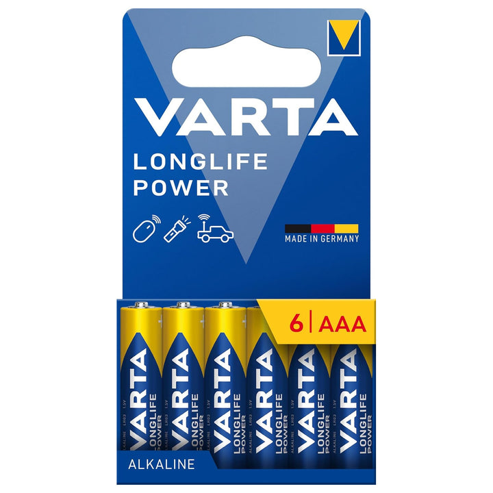 VARTA Longlife Power, 6 AAA alkalinebatterijen, LR03, 1,5V