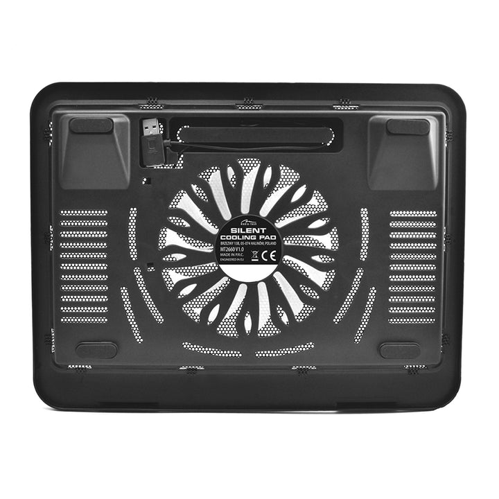 SILENT COOLING PAD - Koelpad voor laptops van 15,6" en kleiner, stille, krachtige ventilatoren van 13,5 cm, USB-poort.