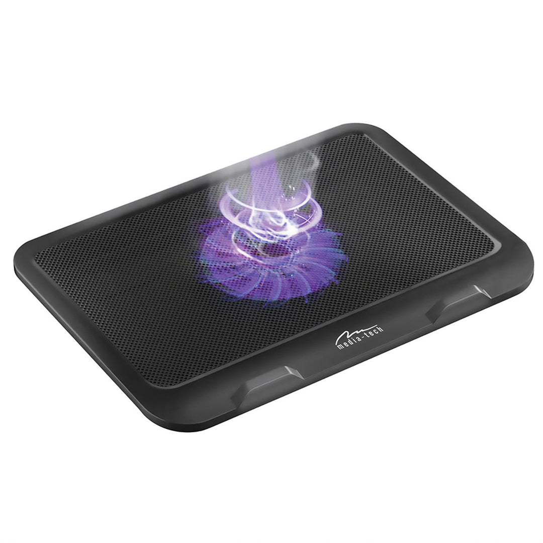 SILENT COOLING PAD - Koelpad voor laptops van 15,6" en kleiner, stille, krachtige ventilatoren van 13,5 cm, USB-poort.