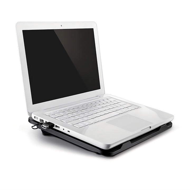 SILENT COOLING PAD - Koelpad voor laptops van 15,6" en kleiner, stille, krachtige ventilatoren van 13,5 cm, USB-poort.