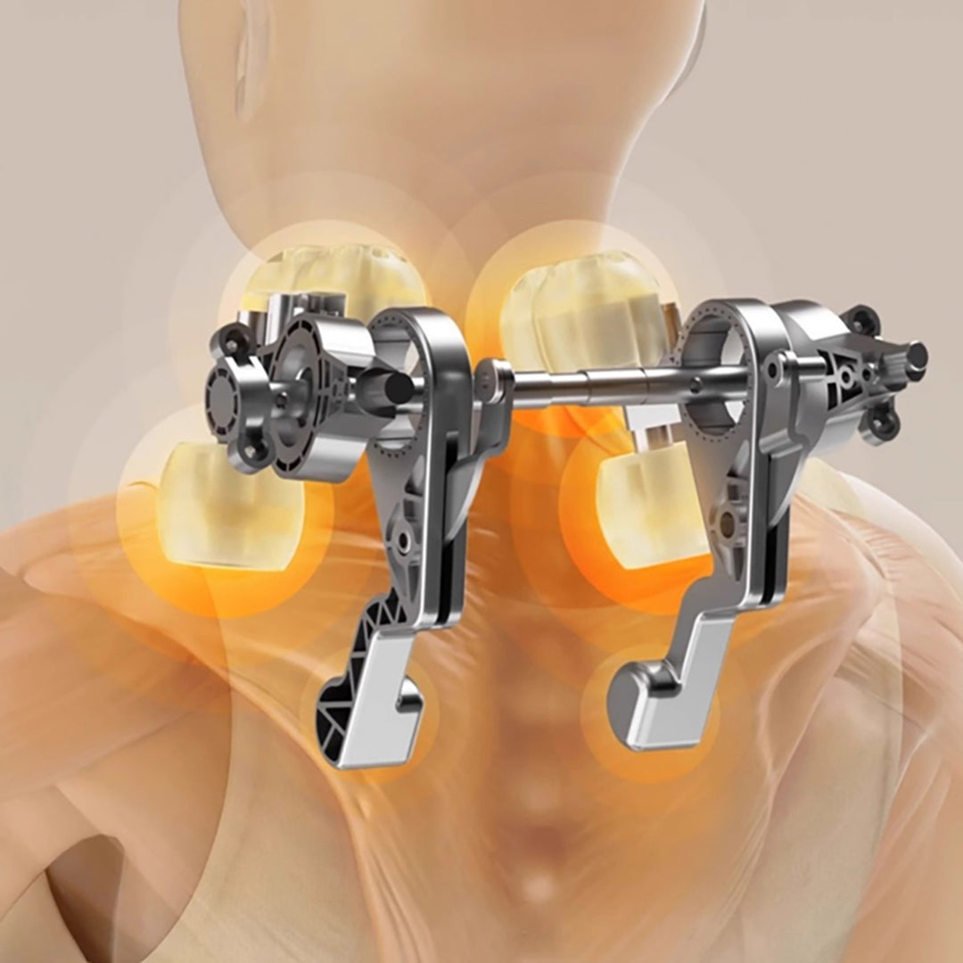 Schouder- en nekmassageapparaat. Shiatsu, 5D imitatiehanden, 6 massagekoppen, 3 modi, 3 snelheden, snoerloos, USB-C oplaadpoort NECK &; SHOULDERS MASSAGER