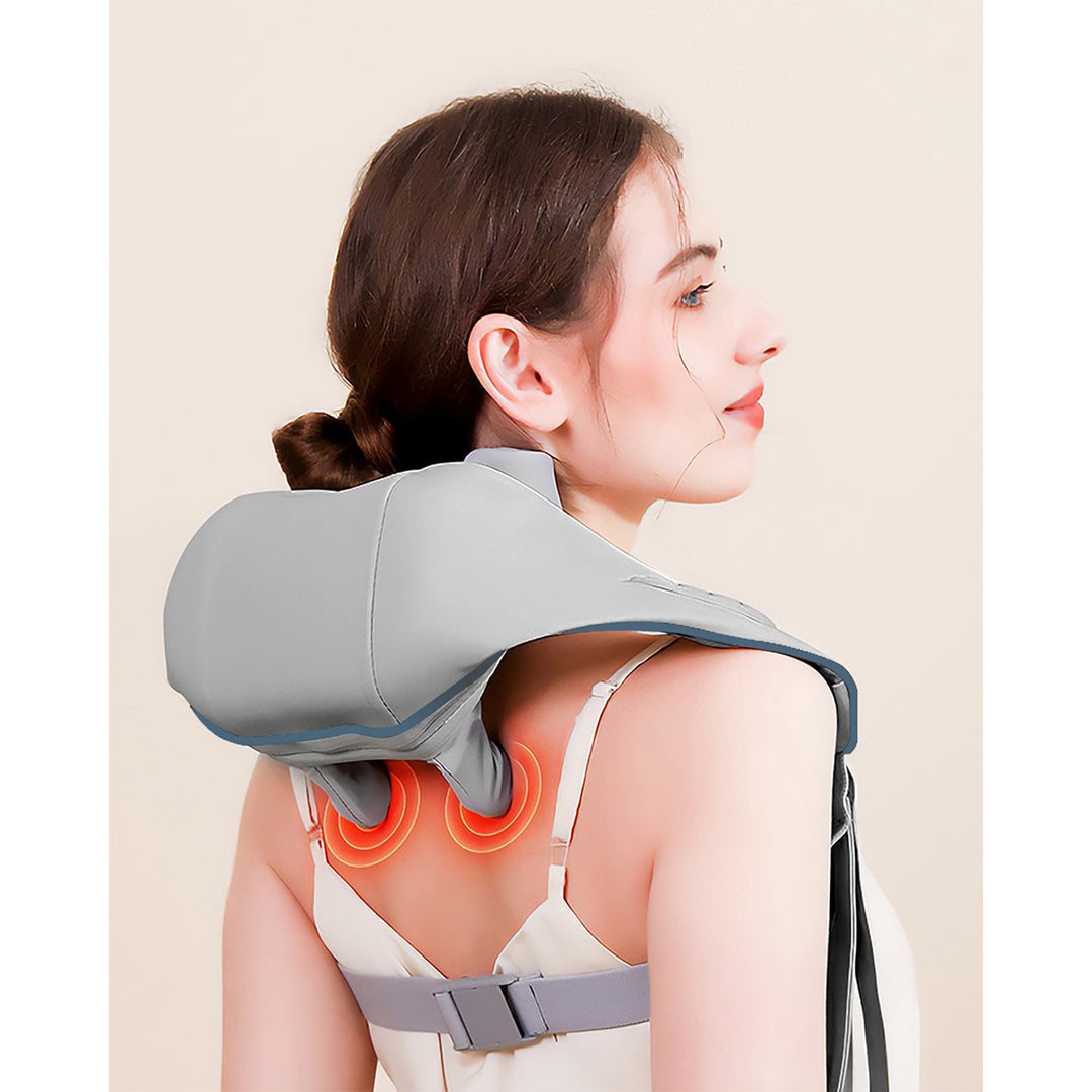 Schouder- en nekmassageapparaat. Shiatsu, 5D imitatiehanden, 6 massagekoppen, 3 modi, 3 snelheden, snoerloos, USB-C oplaadpoort NECK &; SHOULDERS MASSAGER