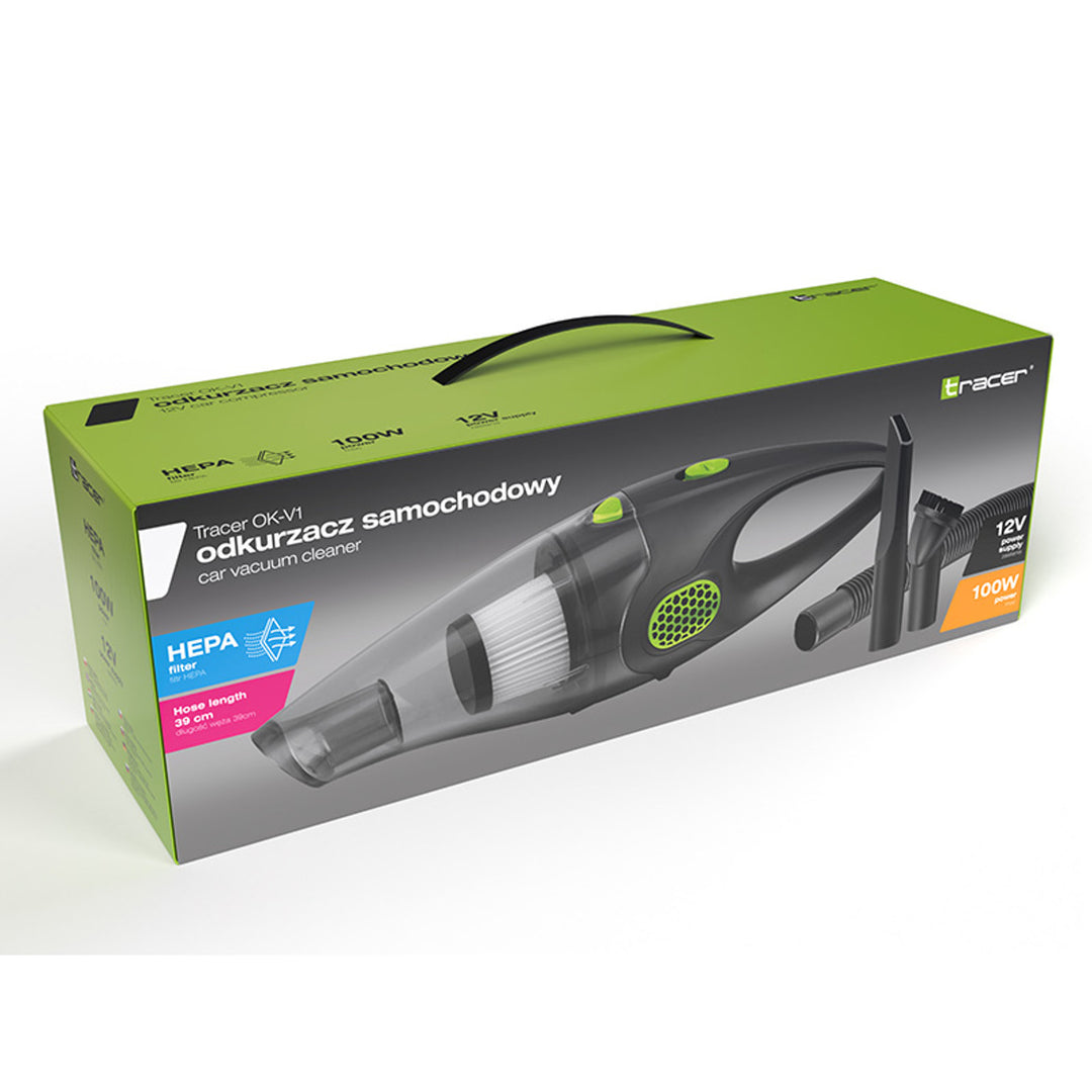 Tracer stofzuiger, 2 HEPA filters, 12V voeding, 100W, OK-V1