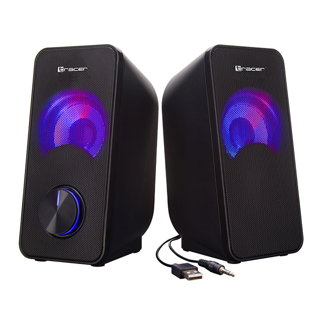 Tracer-luidsprekers, RGB-achtergrondverlichting, 6 W RMS, USB-voeding, Loop