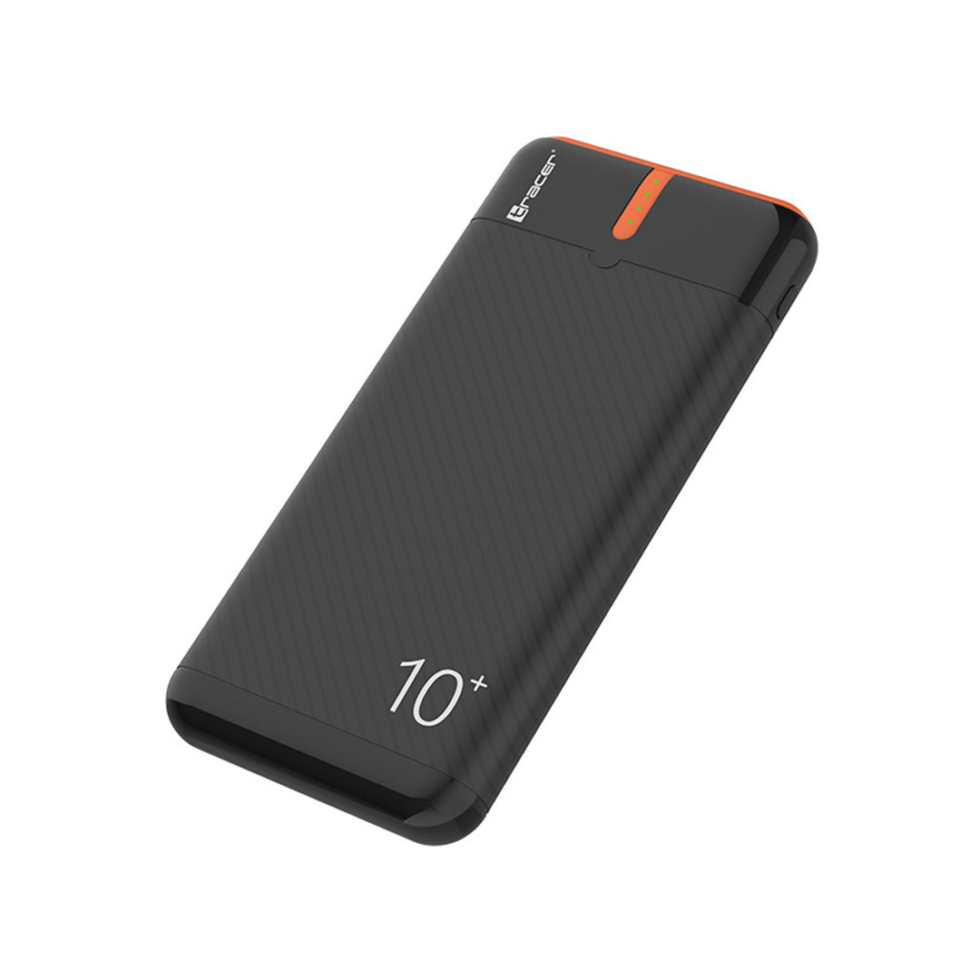 Tracer Powerbank, 10000 mAh, zwart en oranje, USB C, 2A, EnerGo