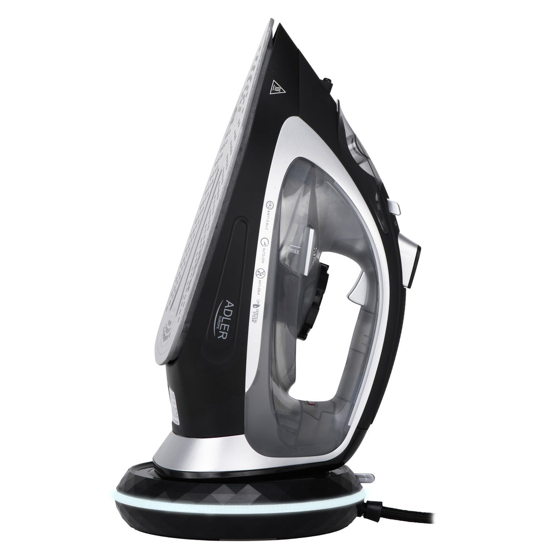 Adler snoerloos stoomstrijkijzer, keramische zoolplaat, 2800W, AD 5043