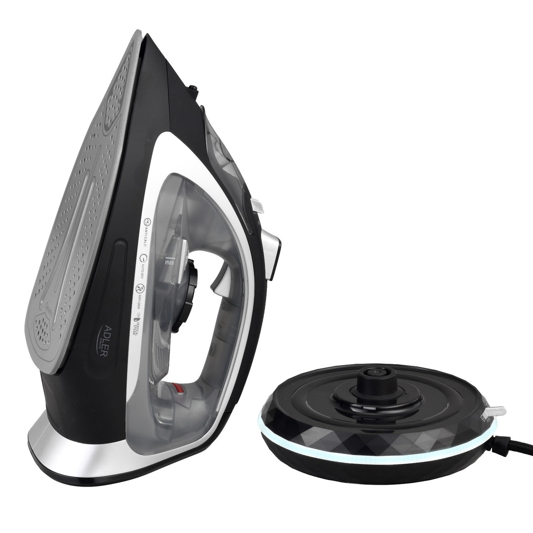 Adler snoerloos stoomstrijkijzer, keramische zoolplaat, 2800W, AD 5043