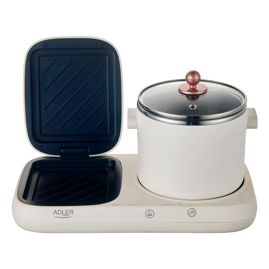 Ontbijtstation 2 in 1 - grill en kookpot Adler AD 6421