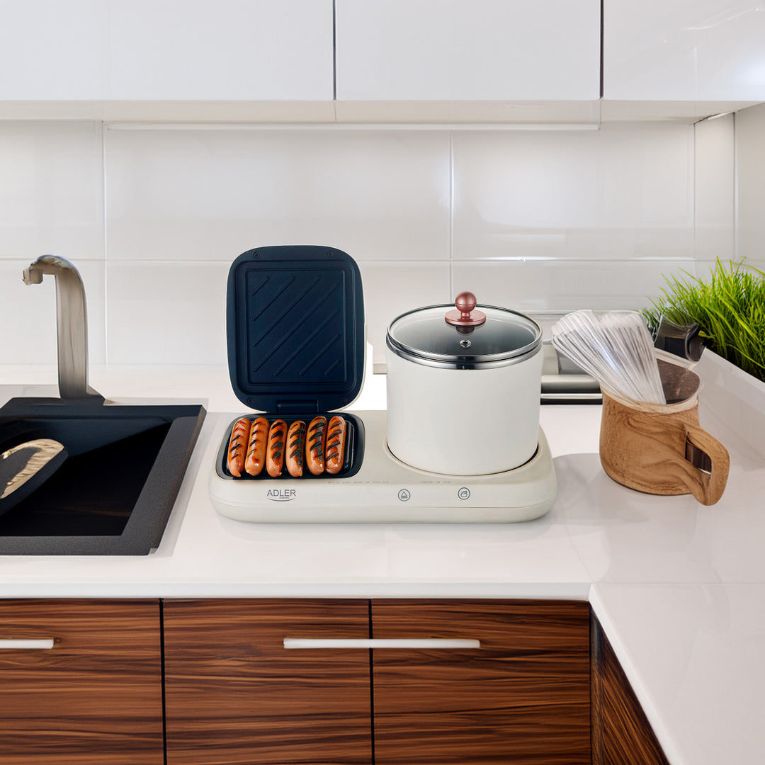 Ontbijtstation 2 in 1 - grill en kookpot Adler AD 6421
