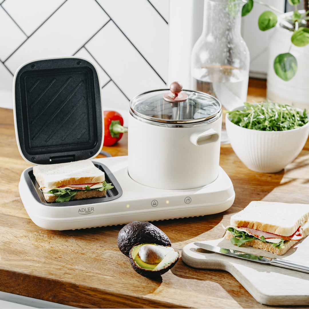 Ontbijtstation 2 in 1 - grill en kookpot Adler AD 6421