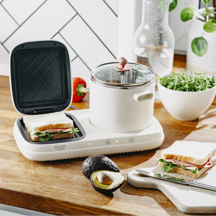 Ontbijtstation 2 in 1 - grill en kookpot Adler AD 6421