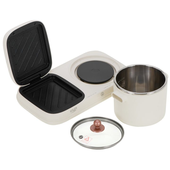 Ontbijtstation 2 in 1 - grill en kookpot Adler AD 6421