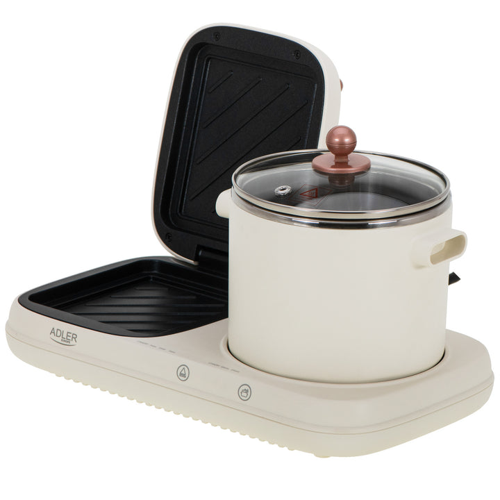 Ontbijtstation 2 in 1 - grill en kookpot Adler AD 6421
