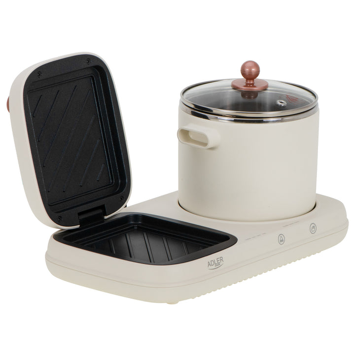 Ontbijtstation 2 in 1 - grill en kookpot Adler AD 6421