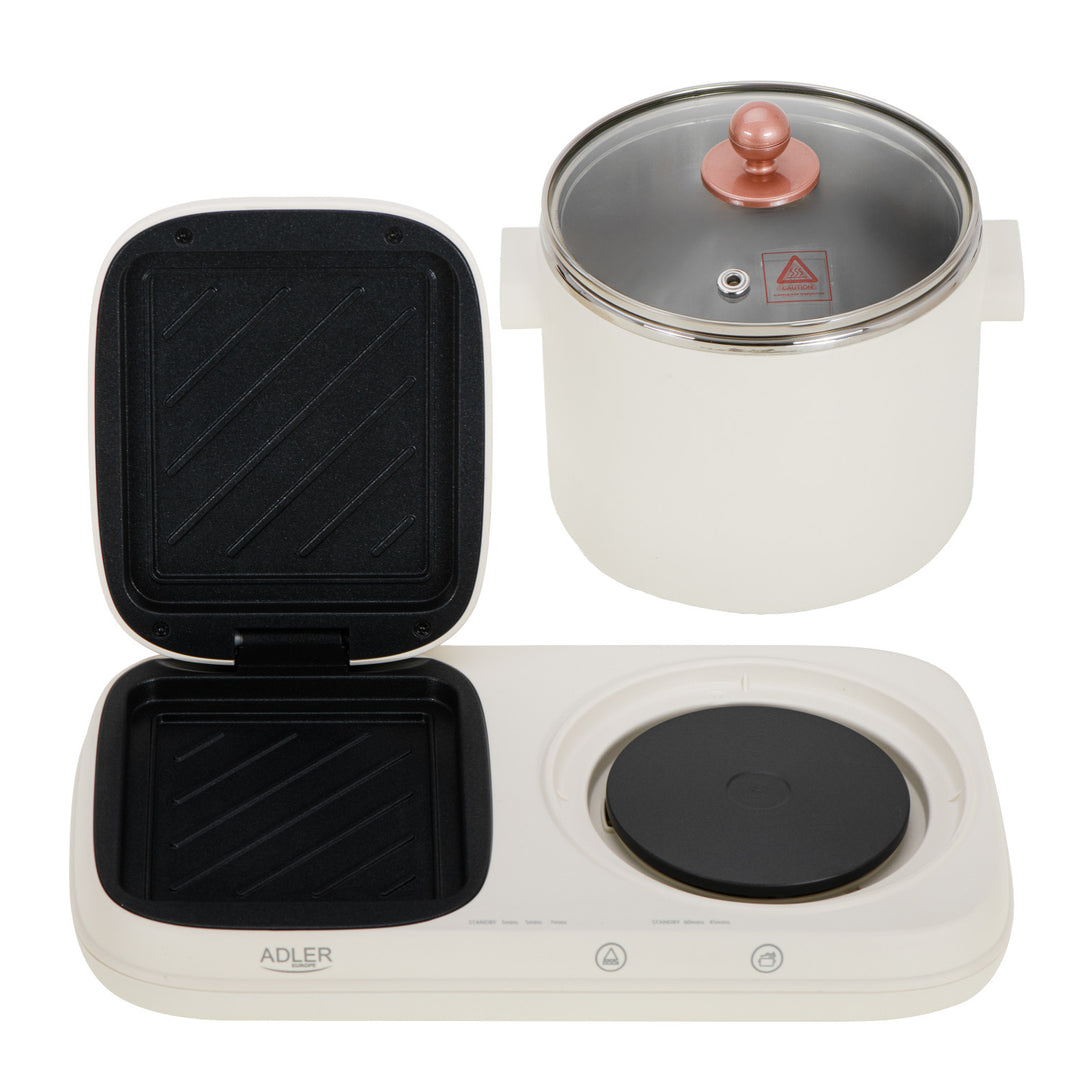 Ontbijtstation 2 in 1 - grill en kookpot Adler AD 6421