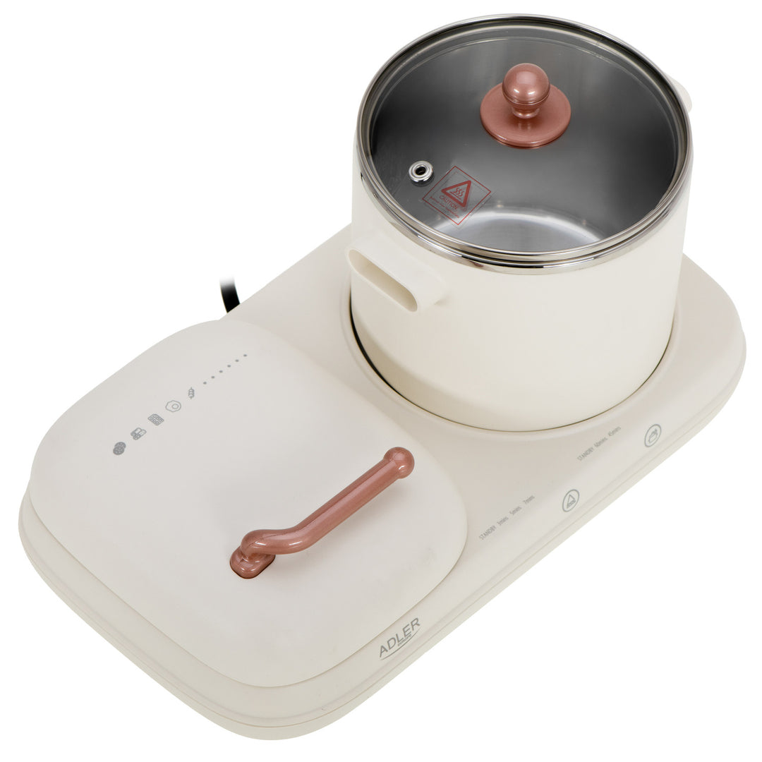 Ontbijtstation 2 in 1 - grill en kookpot Adler AD 6421