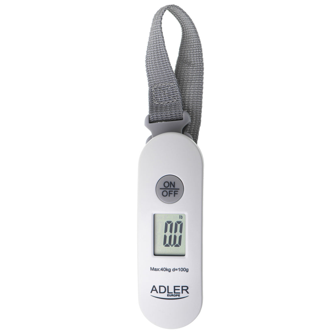 Bagageweger Adler, tot 40 kg, LCD-scherm, tarra- en stabilisatiefunctie, wit en grijs, AD 8189
