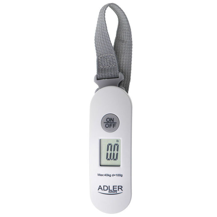 Bagageweger Adler, tot 40 kg, LCD-scherm, tarra- en stabilisatiefunctie, wit en grijs, AD 8189