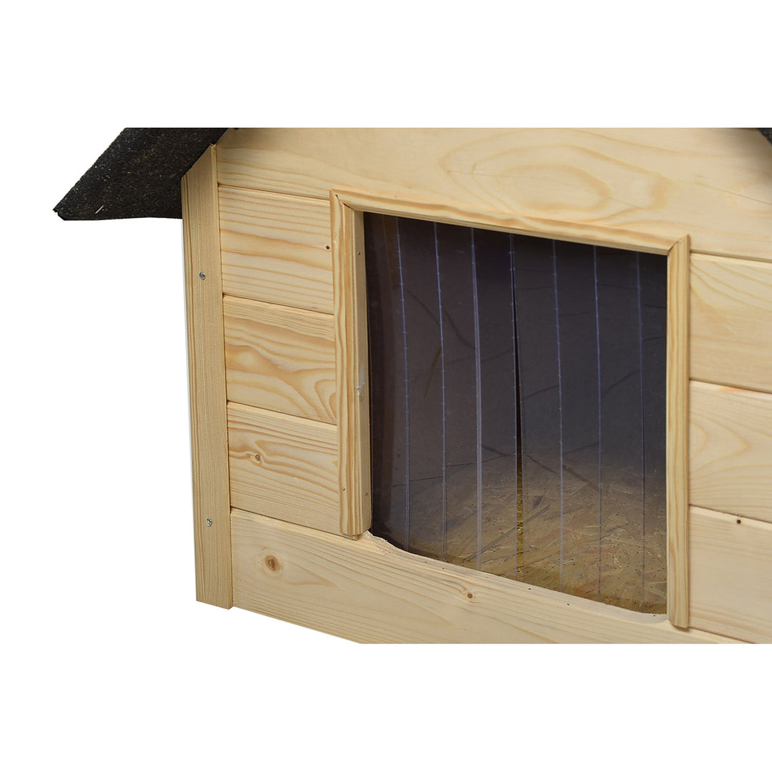 Honden- en kattenhok Woodok, geïsoleerd, hout, grote XL, zelf te monteren en schilderen, geïmpregneerd eiken gebleekt