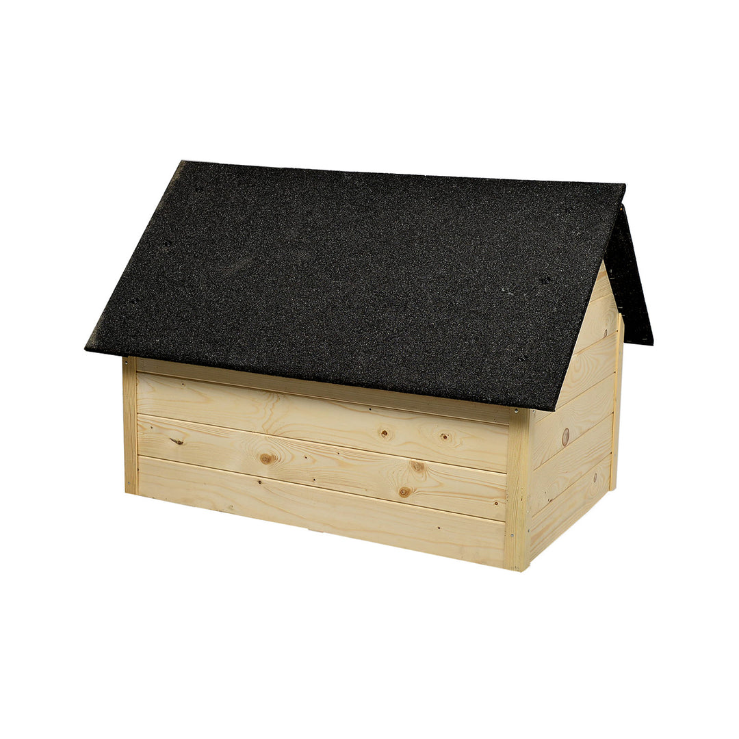 Honden- en kattenhok Woodok, geïsoleerd, hout, grote XL, zelf te monteren en schilderen, geïmpregneerd eiken gebleekt