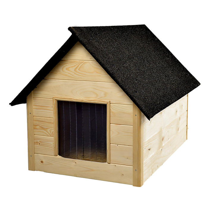 Honden- en kattenhok Woodok, geïsoleerd, hout, grote XL, zelf te monteren en schilderen, geïmpregneerd eiken gebleekt