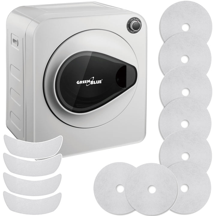 GreenBlue elektrische wasdroger, 3kg belasting, GB405+4st GreenBlue GB483 wasdroger filterset , 1x inlaat, 2x uitlaat