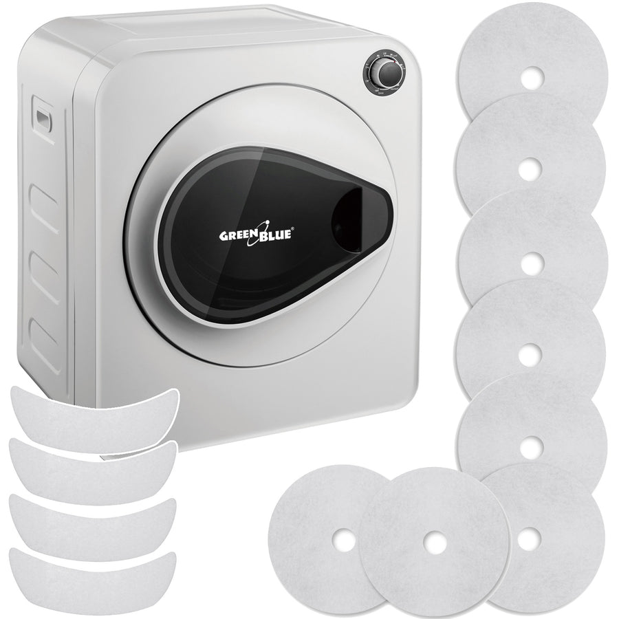 GreenBlue elektrische wasdroger, 3kg belasting, GB405+4st GreenBlue GB483 wasdroger filterset , 1x inlaat, 2x uitlaat