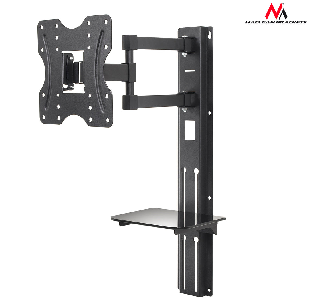 TV houder met DVD plank Maclean, vesa 200x200 , 23"-42", 30kg, MC-771+HDMI 2.0 4K 3D UHD 1,8m KABEL 48 bit