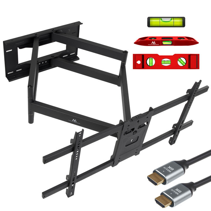 Maclean TV steun, max VESA 800x400, 37-85", 55kg, lange arm 915mm, MC-986 +Maclean HDMI 2.1a kabel, 3m, 8K HDR, MCTV-442