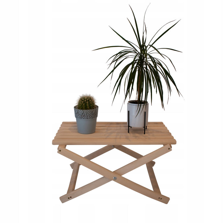 Set van 2 strandstoelen, zwart + houten salontafel Woodok