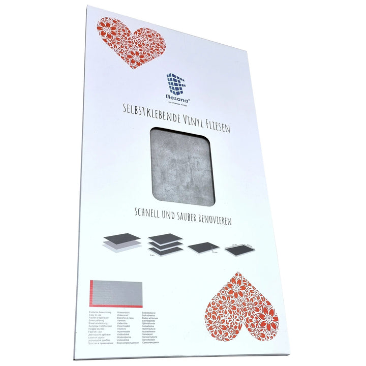 Fliesana zelfklevende wand- en vloertegels, set van 3, waterbestendig, lichtgrijs betonpatroon