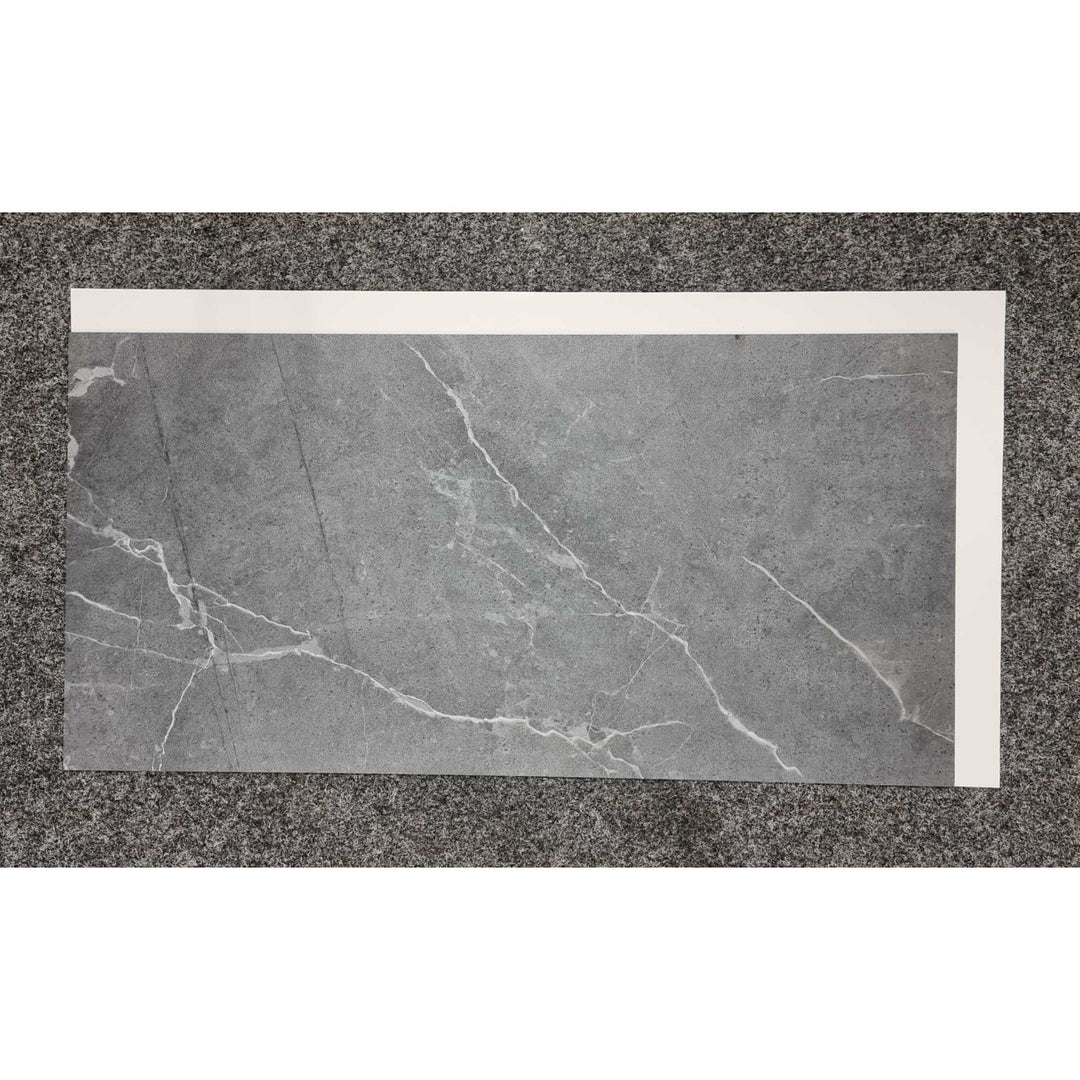 Fliesana zelfklevende wand- en vloertegels, set van 3, waterbestendig, natuursteendessin, donkergrijze kleur