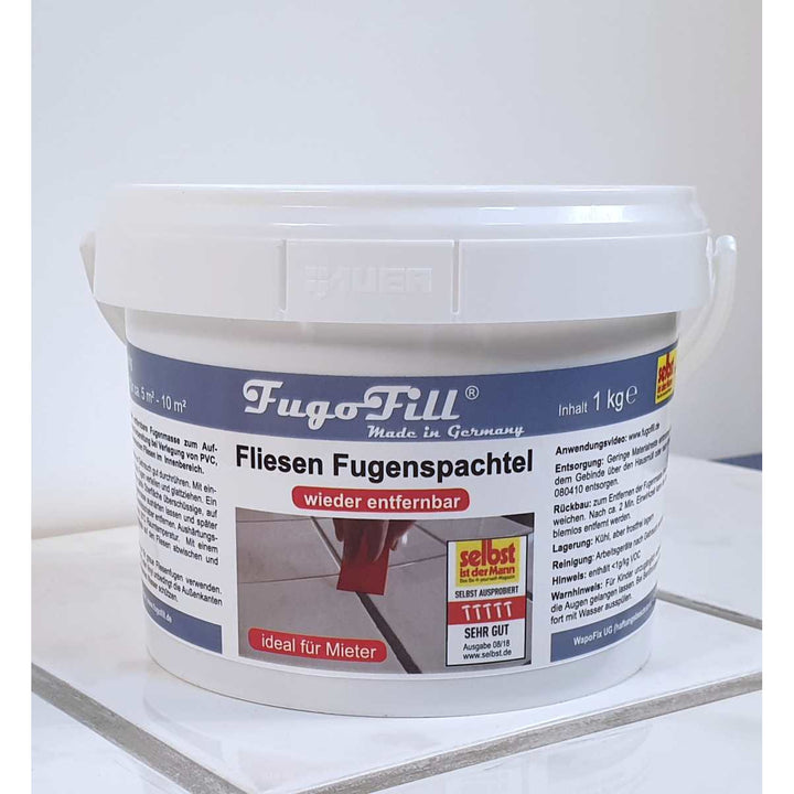 FugoFill verwijderbare tegelvoegmassa, 1kg, grijs