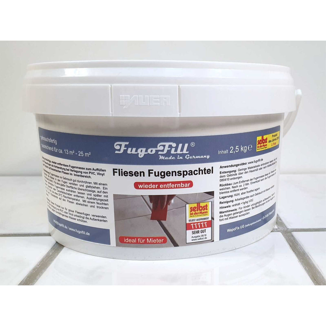 FugoFill verwijderbare tegelvoegmassa, 2,5kg, grijs