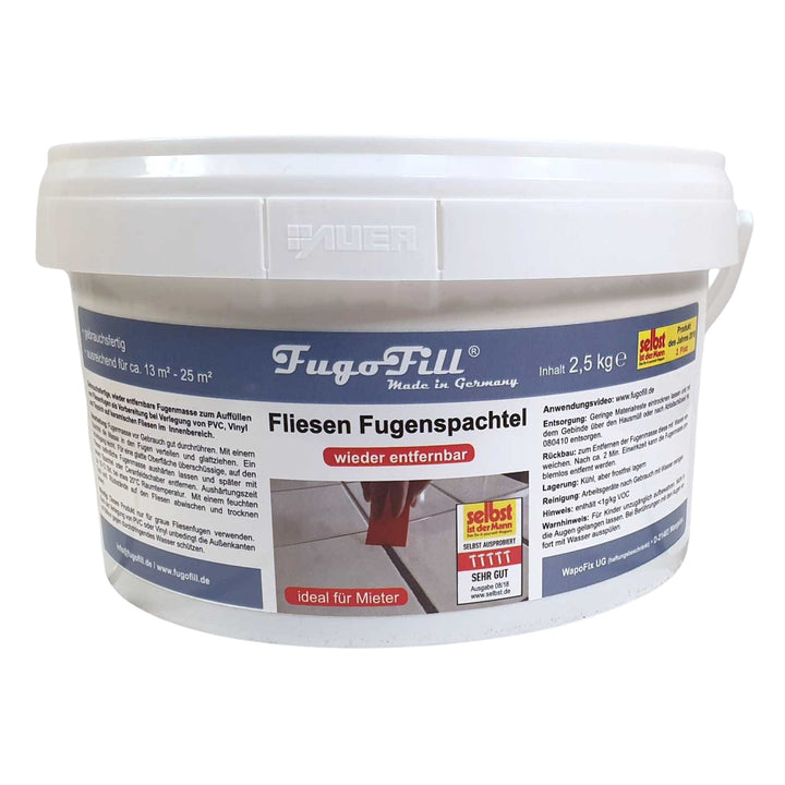FugoFill verwijderbare tegelvoegmassa, 2,5kg, grijs