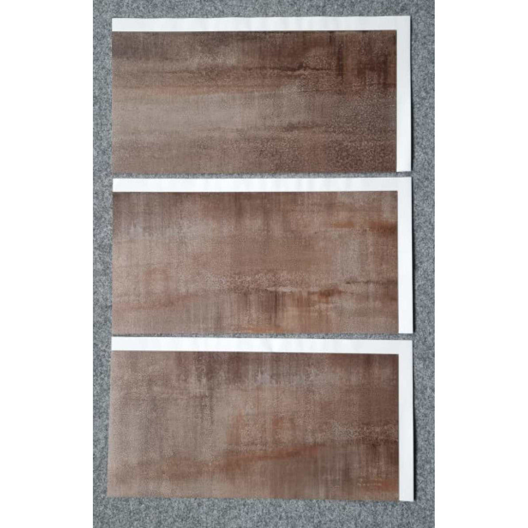 Fliesana zelfklevende wand- en vloertegels, set van 3, waterbestendig, natuursteendessin, roestkleurig