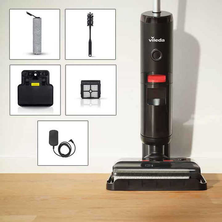 Snoerloze stofzuiger Vileda Pure Clean S5 Plus met extra accessoires