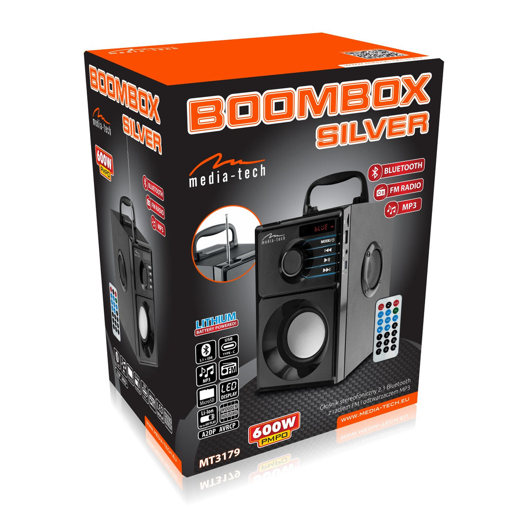 Media-Tech draadloze luidspreker, Bluetooth 5.1, FM-radio, AUX, RMS 15W, MT3179