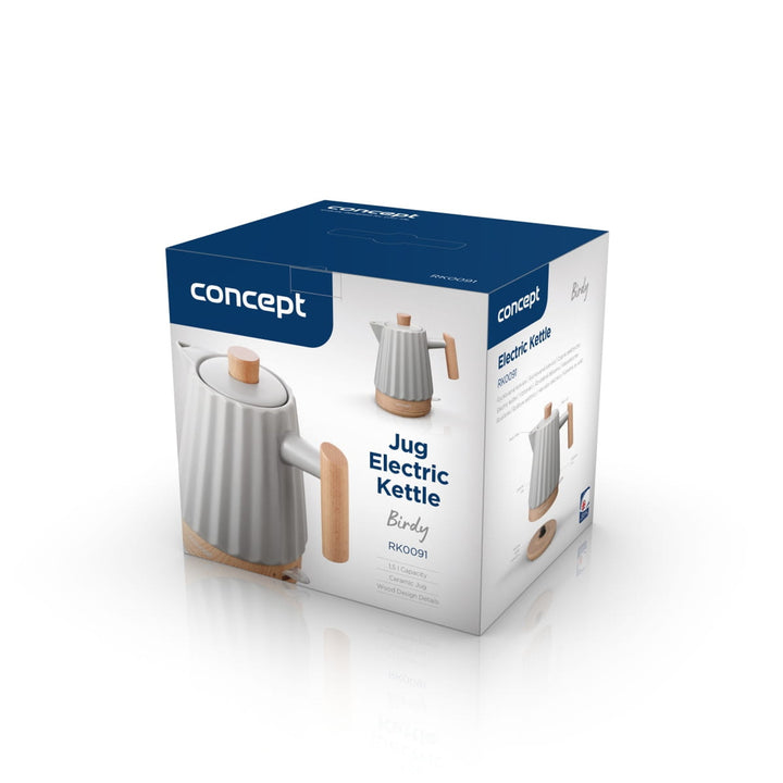 Concept waterkoker, keramisch, 1500W, 1,5L, lichtgrijs, RK0091