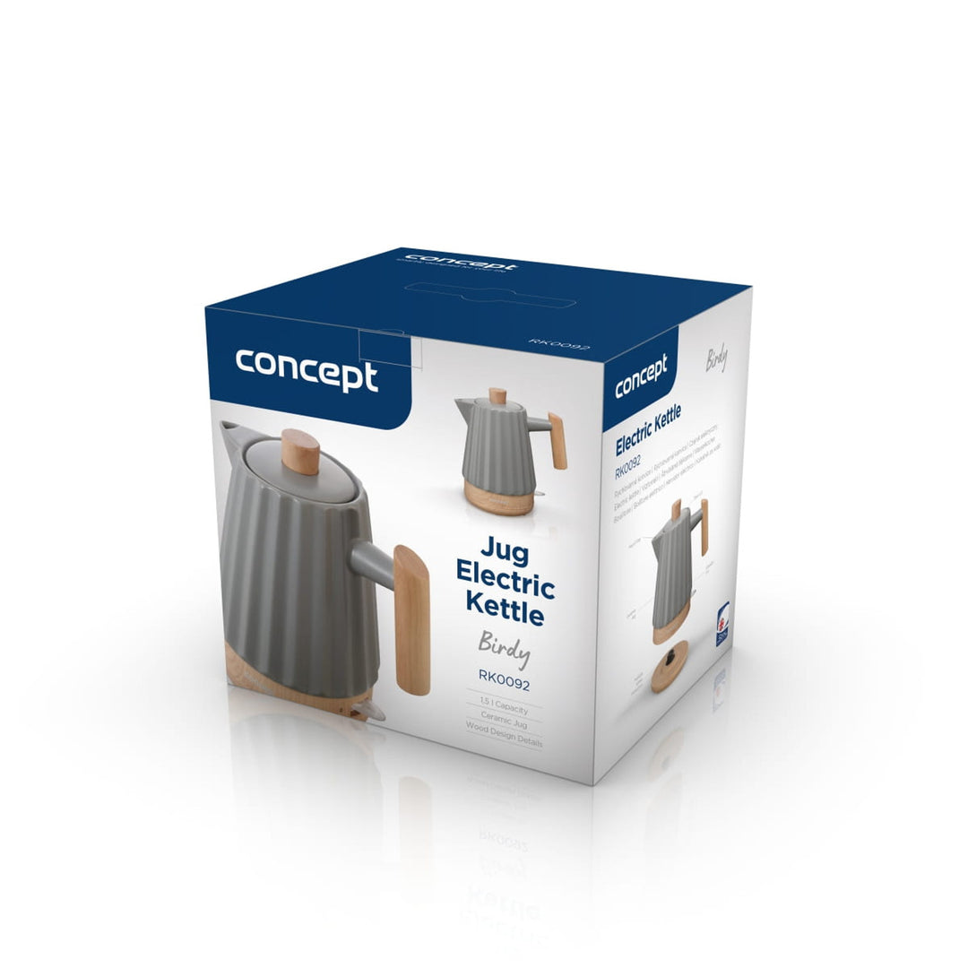 Concept waterkoker, keramisch, 1500W, 1,5L, donkergrijs, RK0092